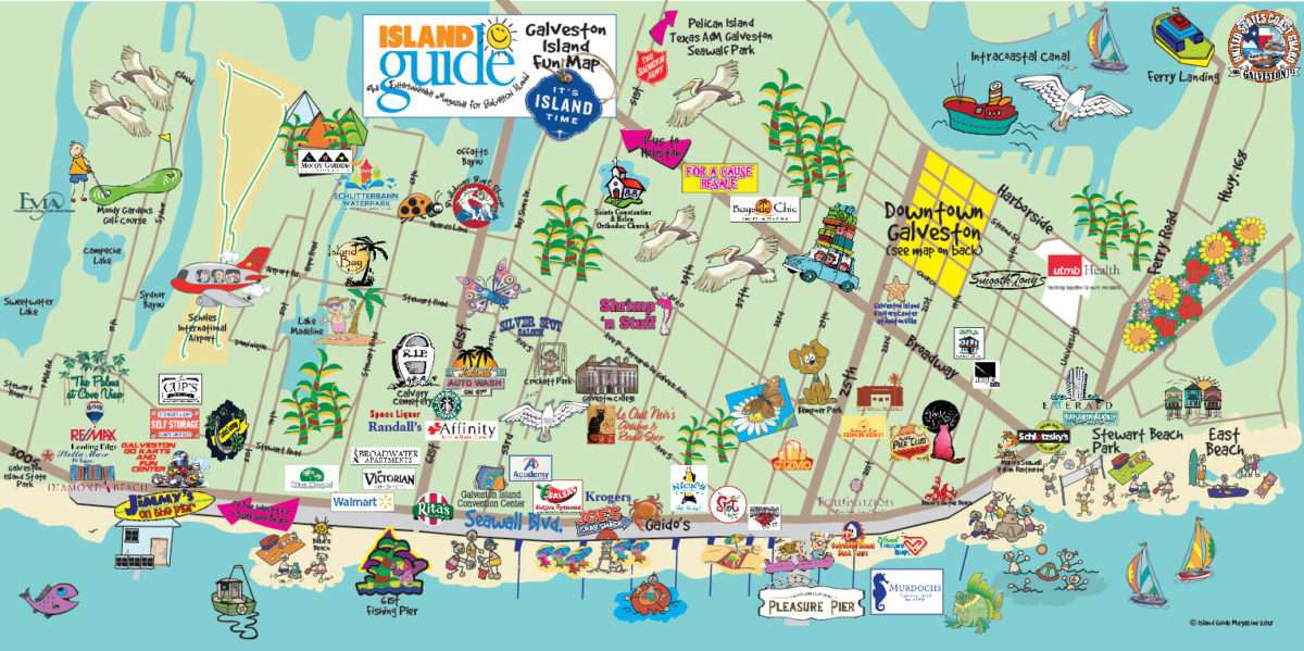 Galveston Island Map Of Attractions